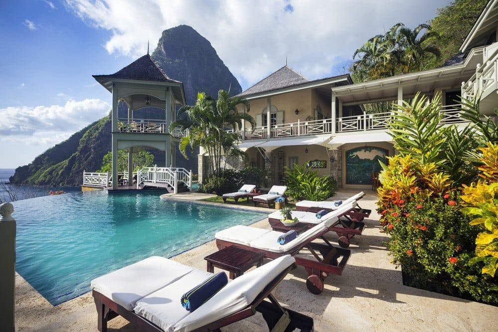 Arc En Ciel pool view Soufriere villa and vacation rental in St Lucia