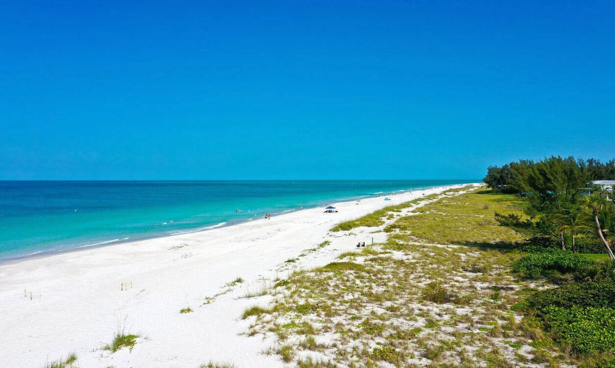 Sweeping generic Florida beach