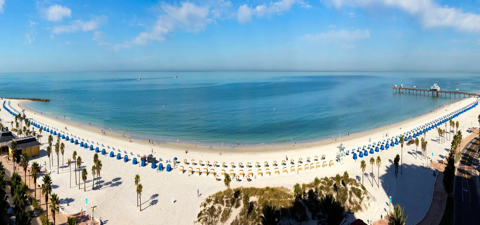 Aerial view of Clearwater Beach, a Gulf coast resort in Florida