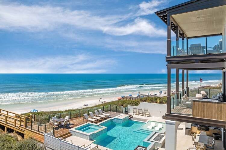 A view from Seagrove 14, a beachfront pool villa on Florida's Gulf coast