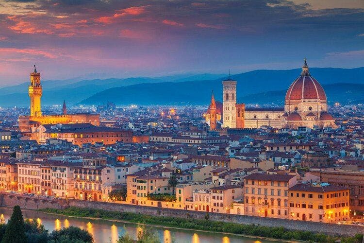 View over Florence at dusk, a popular multi centre trip destination in Europe