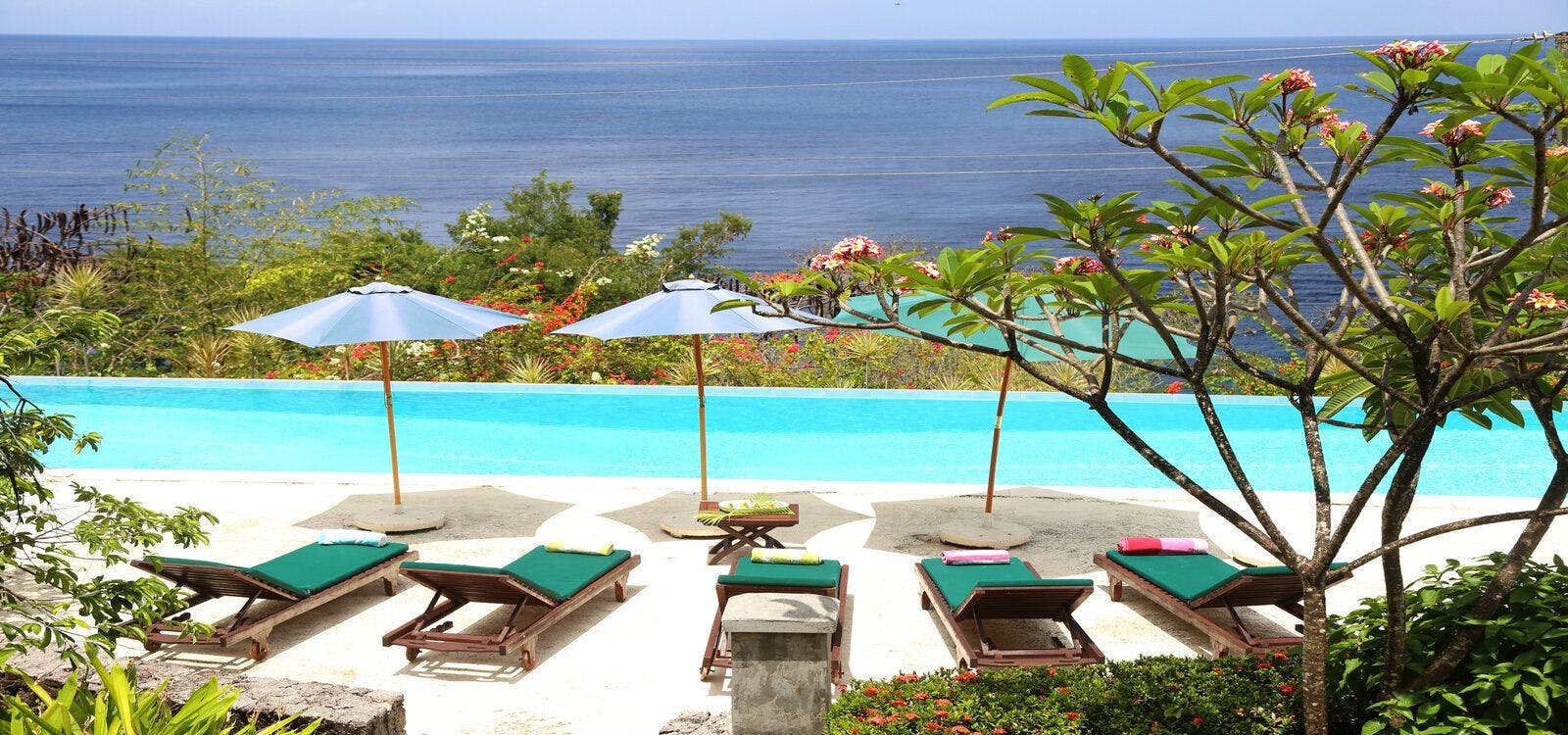 Sea views from the pool of Colibri Cottage in Soufriere St. Lucia