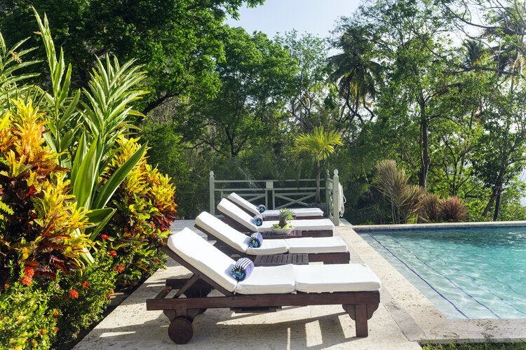Arc en Ciel poolside, a Soufriere villa rental with pool in St Lucia
