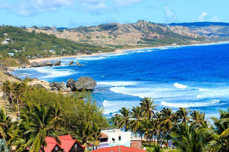 View of Bathsheba Beach in Barbados