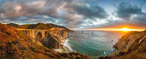 A bridge on the road along Big Sur in California