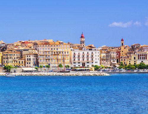 Corfu city by the water