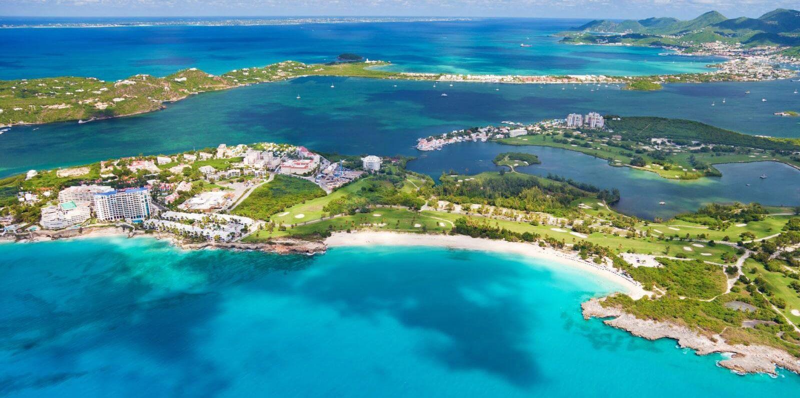 Overhead view of Cupecoy Beach