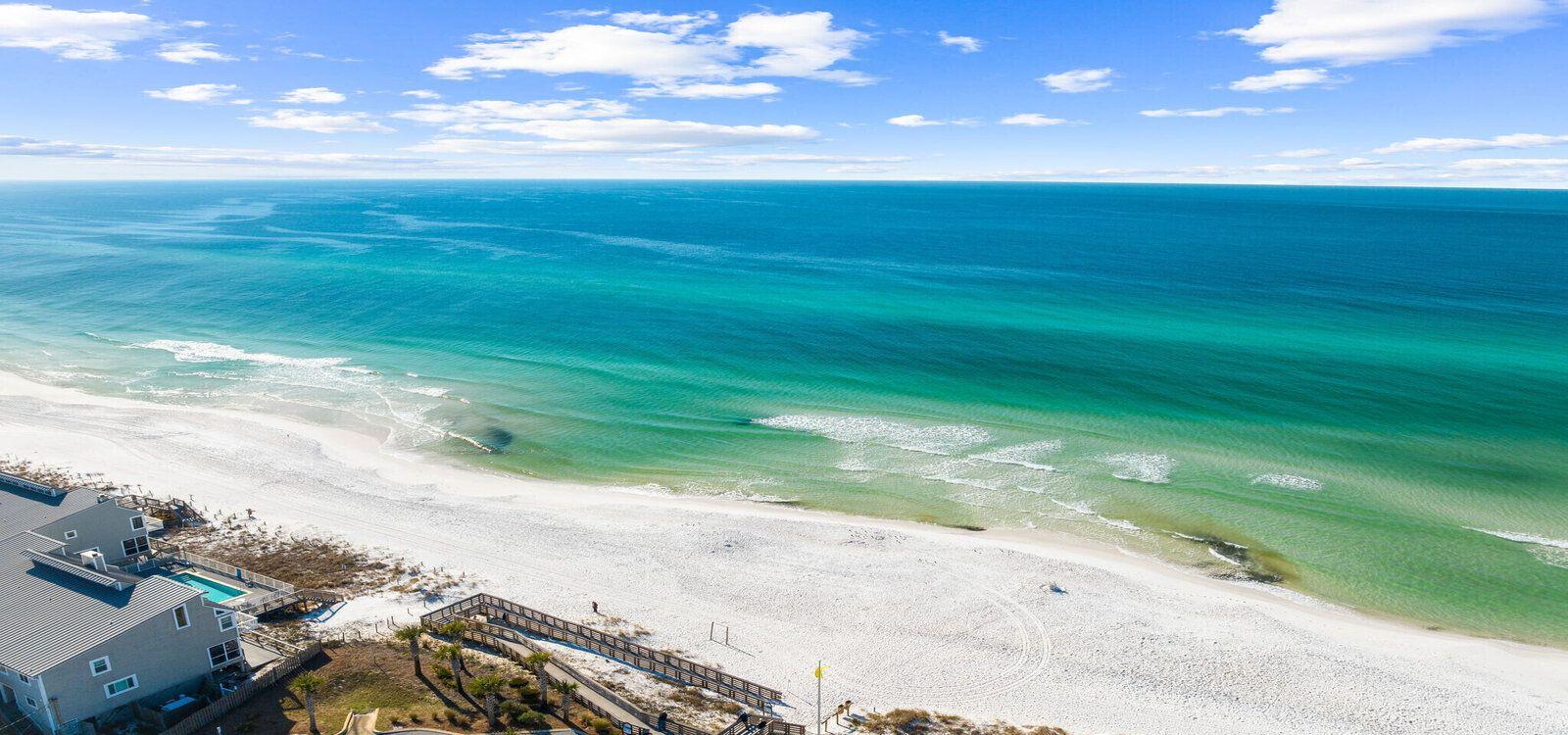 Dune Allen beach rentals, aerial view, Gulf coast vacations, Top Villas