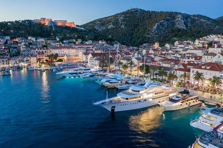 Things to do in Hvar, explore the nightlife, marina view at dusk