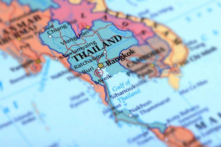 A map of Thailand