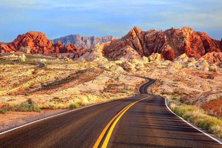 Meandering road through Nevada