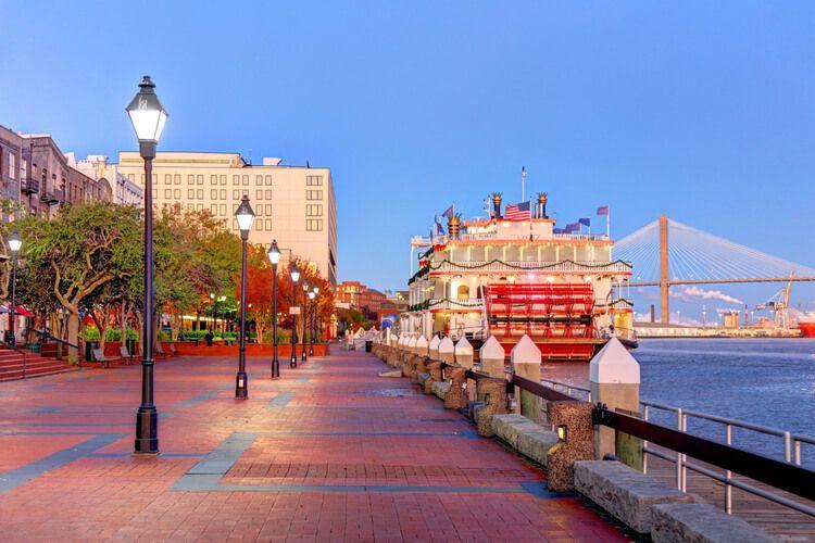A picturesque scene along the Savannah riverside