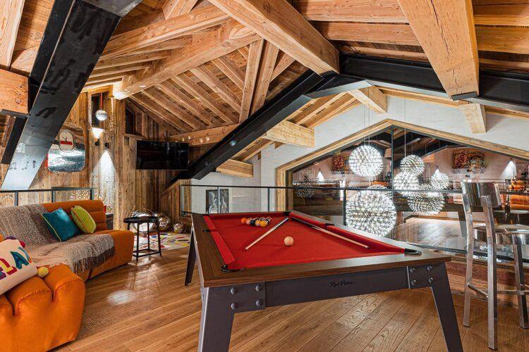 Le Fornet 1 games room, family chalet ski holidays, Top Villas