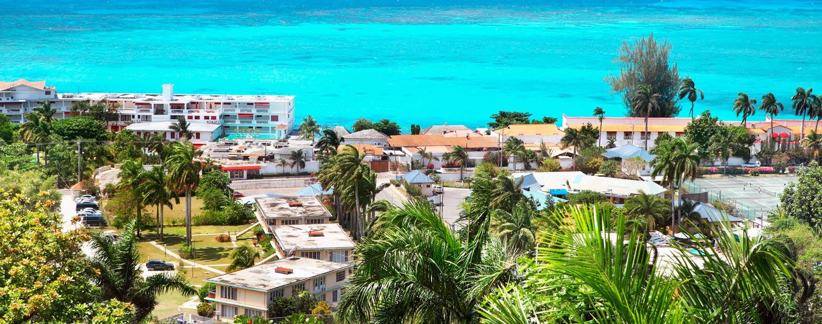 Montego Bay town view by the sea