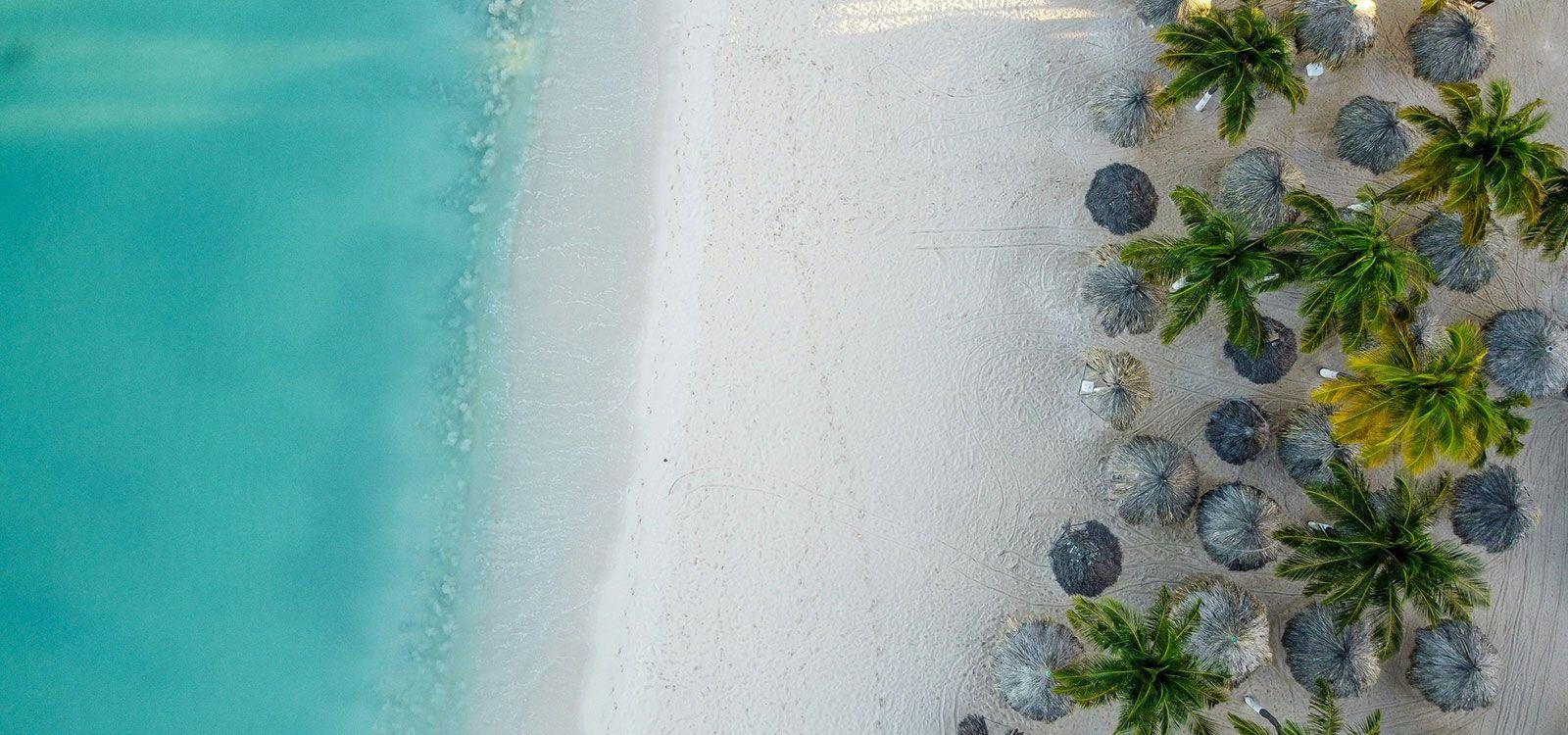 Palm Beach Aruba vacation rentals, aerial view of the beach, Top Villas