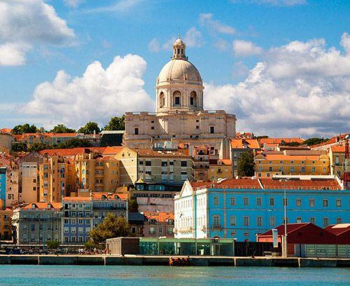 Skyline of Lisbon with church