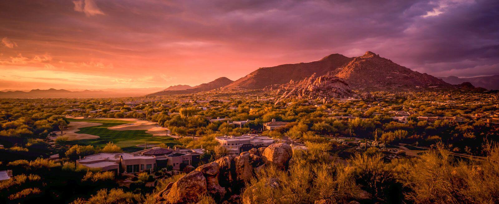 Stormy skies over the Arizona desert