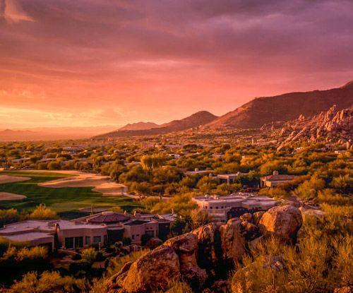 Arizona desert landscape at sunset