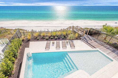 Oceanfront Seacrest Vacation Rentals, Seacrest 16 pool view over beach, Gulf, Top Villas