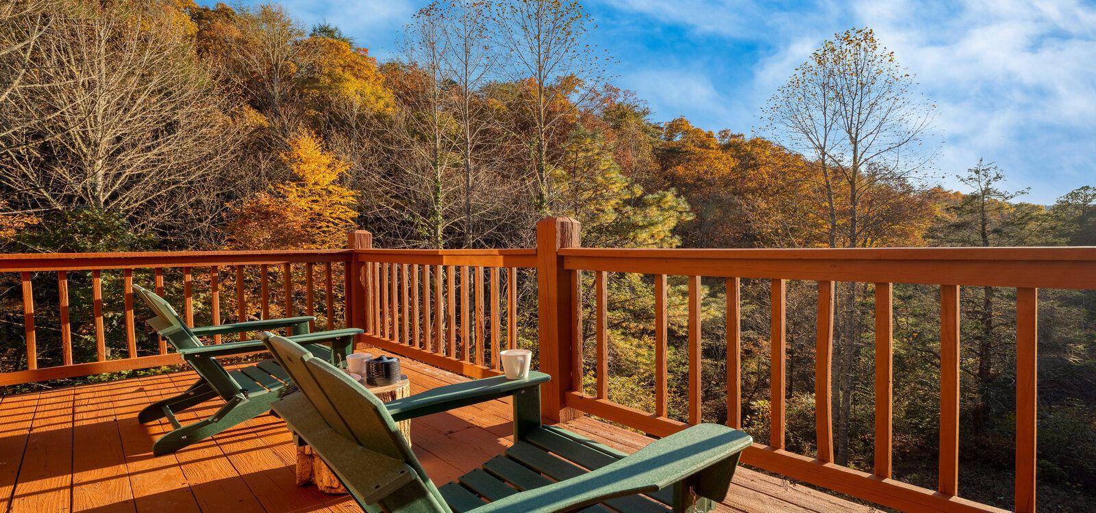 Sevierville 102 balcony view, fall vacation, Top Villas