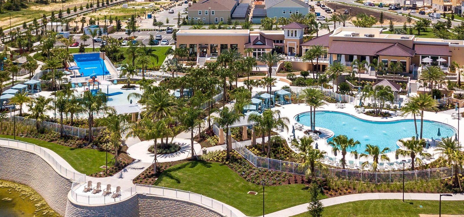 Solara Resort water park, aerial view, Top Villas