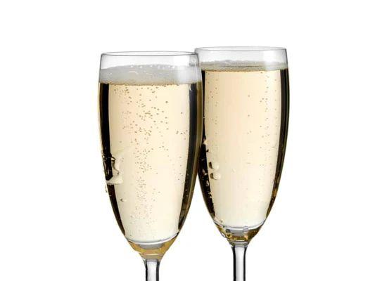 Pre-ordered groceries, sparkling wine