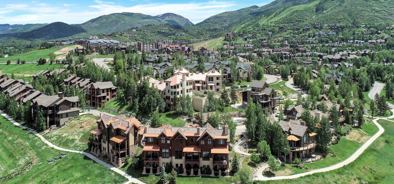 Steamboat Springs Apartments, aerial view, Top Villas