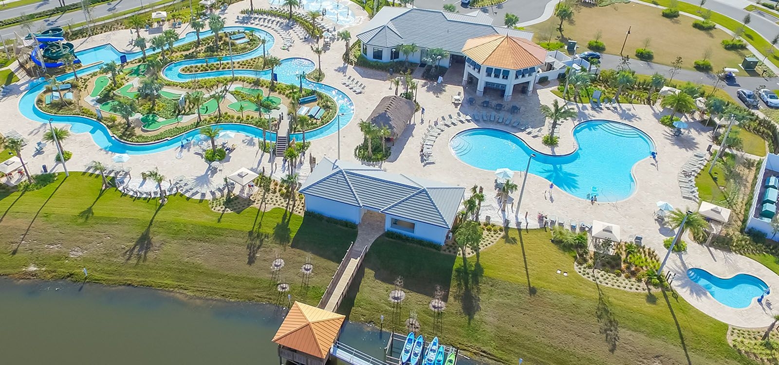 Storey Lake water park, aerial view, hero Top Villas