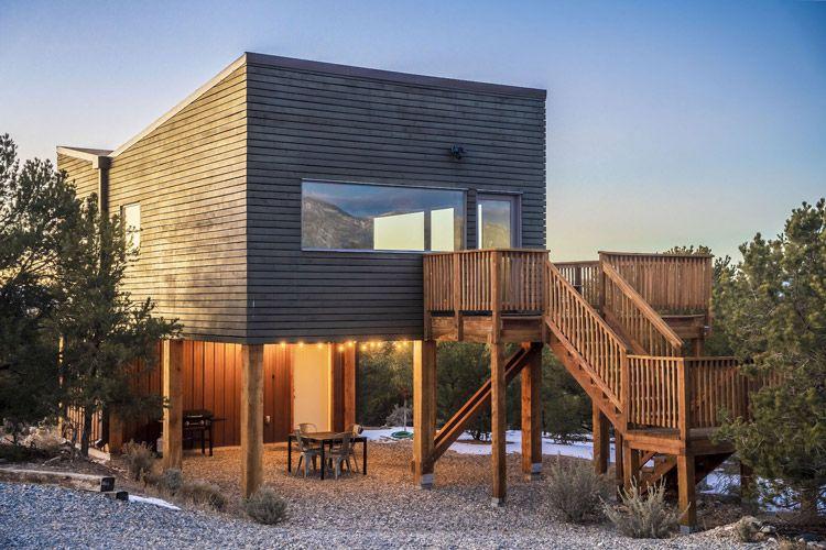 Taos Ski Valley 29 modern cube shaped Taos Ski Valley cabin