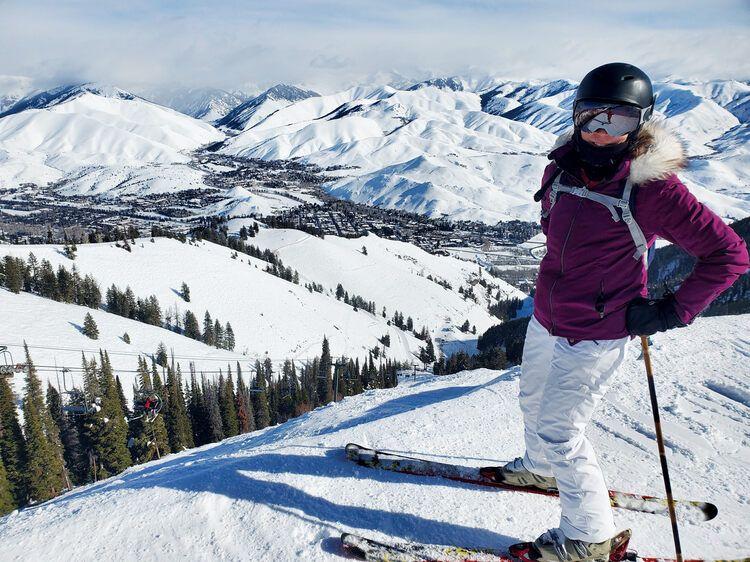 The snow covered ski slopes around Sun Valley Idaho