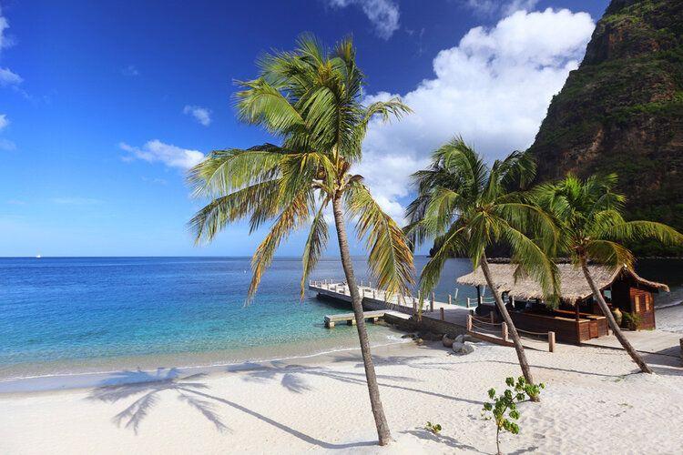 Soufriere local area beach in Saint Lucia Caribbean