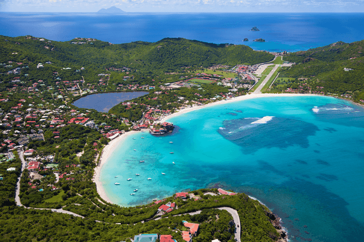 Airport runway in St Barts
