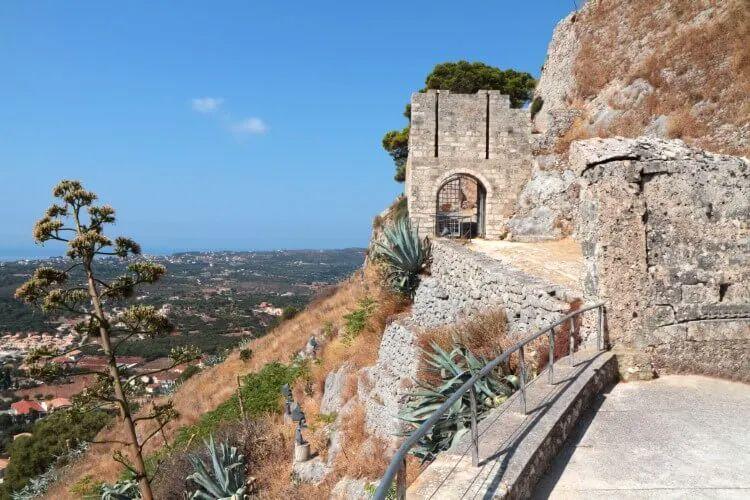 Castle ruins on a hill in Kefalonia