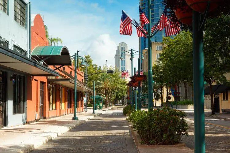 A shopping street in Orlando