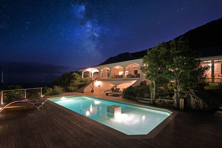 Villa Casajojo romantic Caribbean villa at night