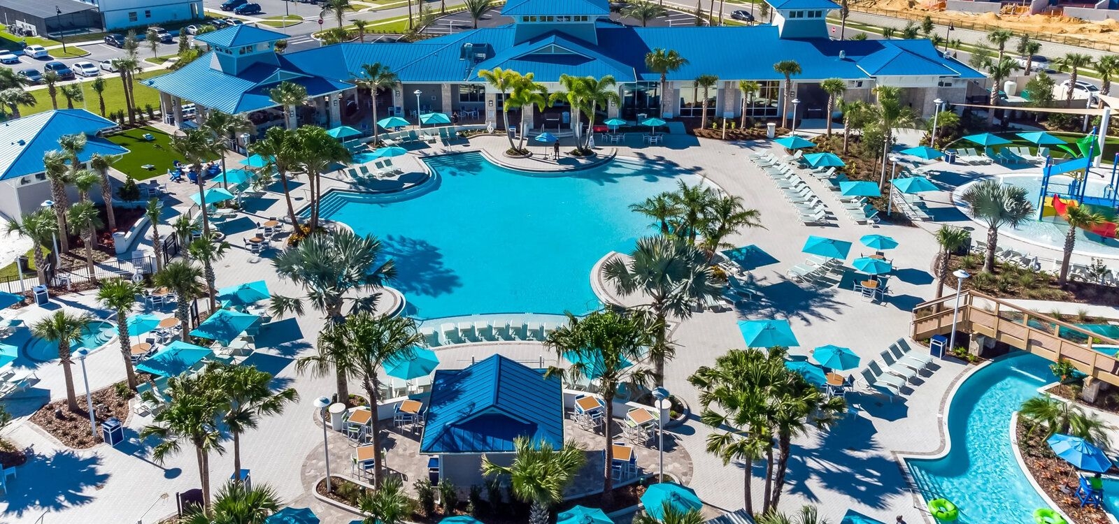 Windsor Island Resort water park, aerial view, Top Villas