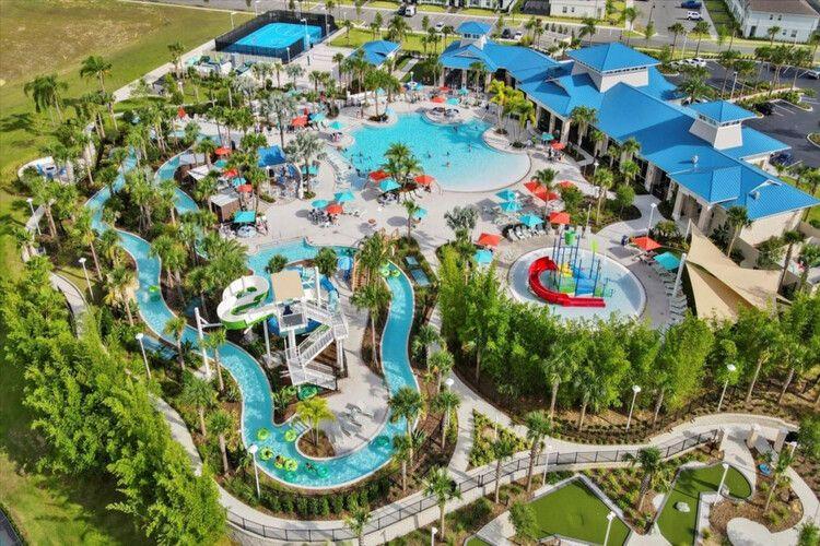 Aerial resort view of Windsor Island resort water park in Orlando