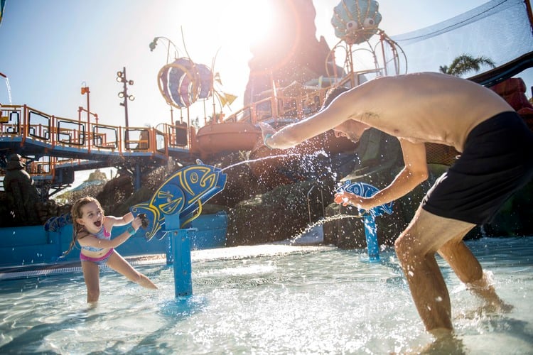 Universal Volcano Bay for families, Runamukka Reef splash zone