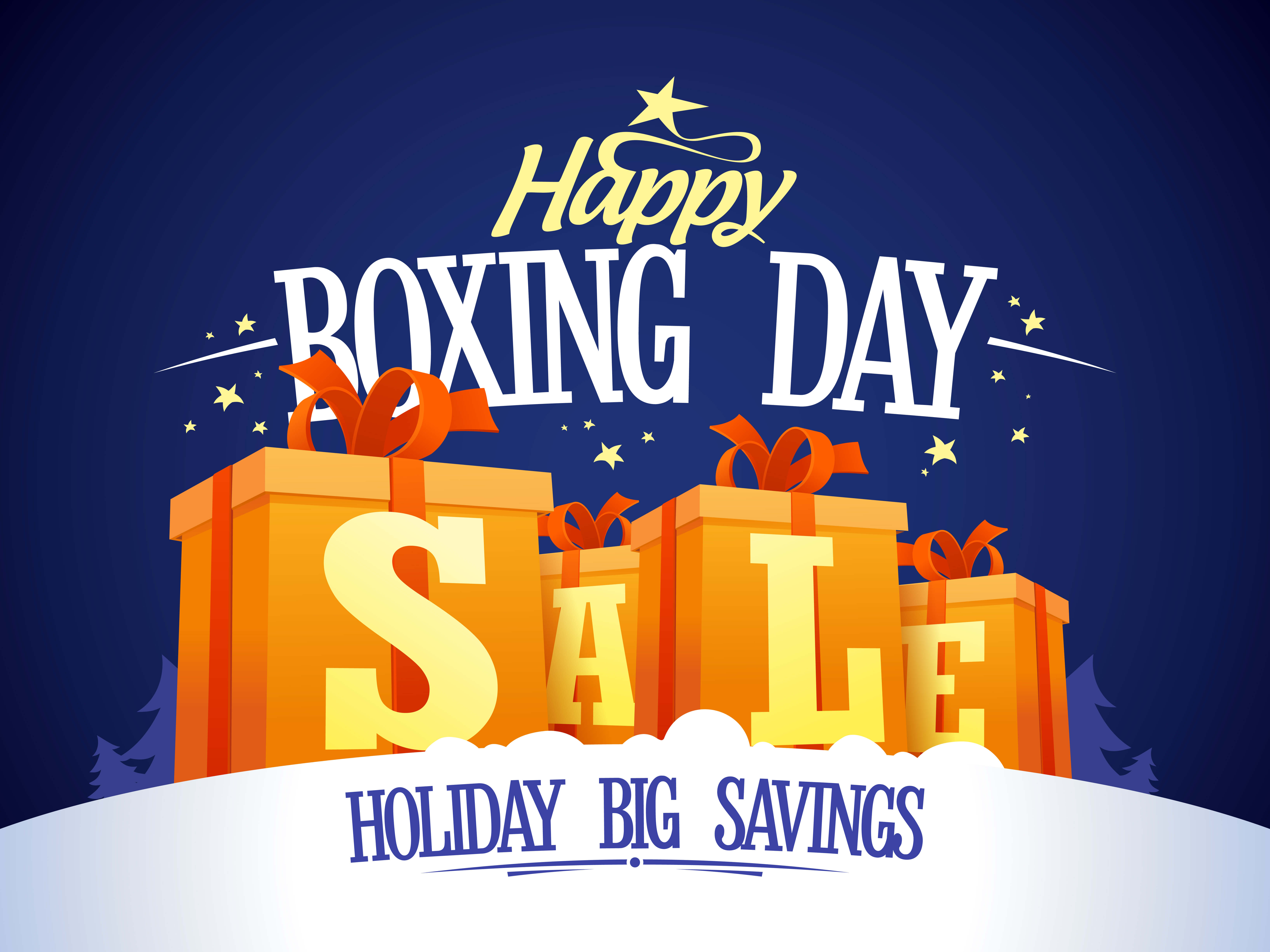 Big holiday. Happy Boxing Day. Boxing Day sale.